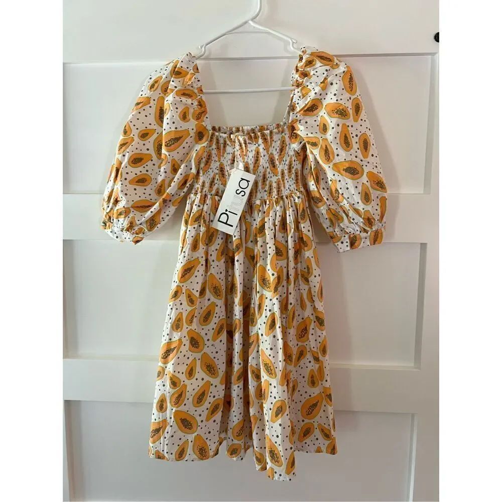 New PitUSA petite papaya printed babydoll dress